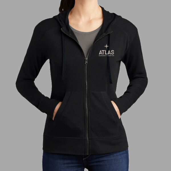 Atlas - Ladies PosiCharge ® Tri Blend Wicking Fleece Full Zip Hooded Jacket Thumbnail