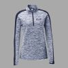 Ladies PosiCharge Electric Heather Colorblock 1/4 Zip Thumbnail